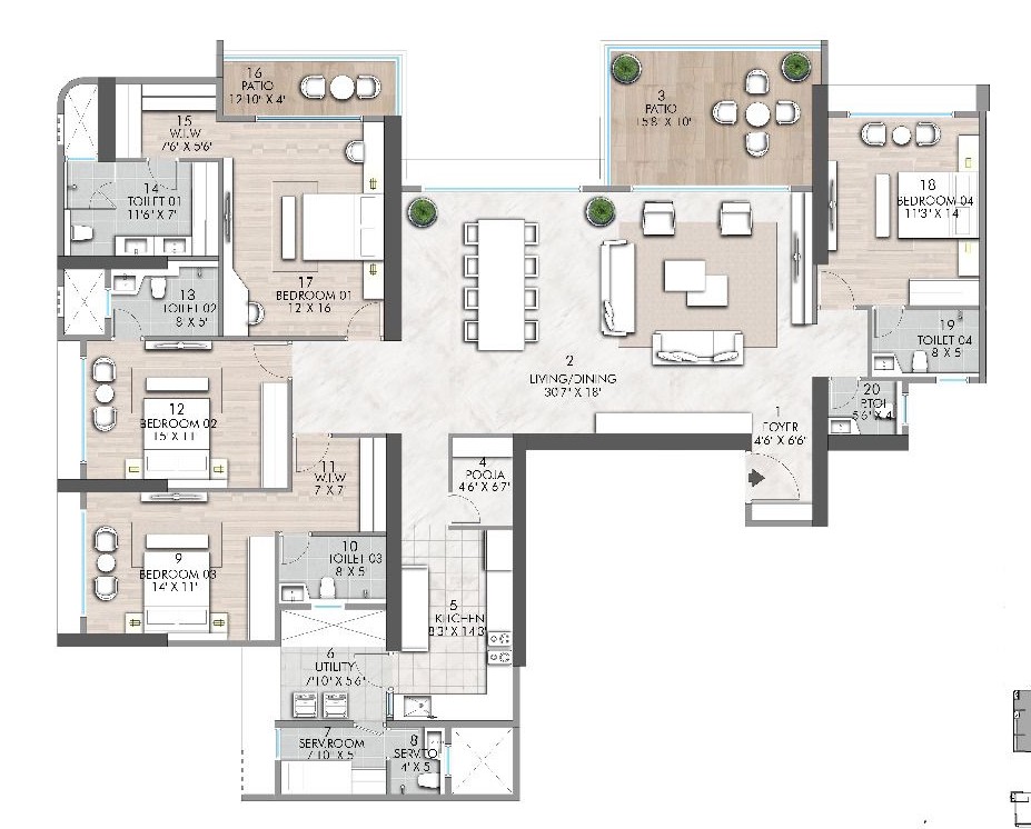 Verdant Vistas 4 BHK